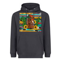 Smoke western horse cowboy hat cactus sunflowers glitter cowhide serape turq Heavyweight Hoodie - Artiststas