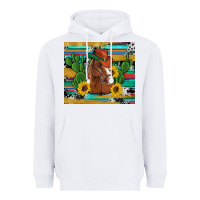 White western horse cowboy hat cactus sunflowers glitter cowhide serape turq Heavyweight Hoodie - Artiststas