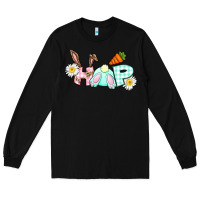 Black Hop bunny Easter Day Long Sleeve Tee - CowGirlArtShop