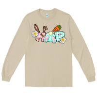 Mushroom Hop bunny Easter Day Long Sleeve Tee - CowGirlArtShop