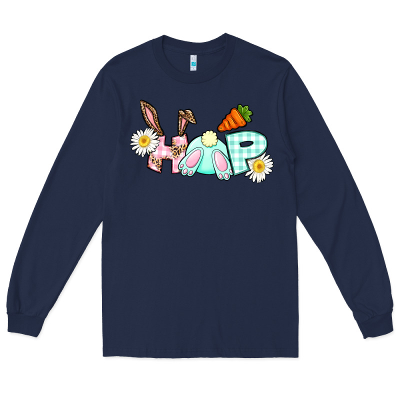 Hop Bunny Easter Day Long Sleeve Tee by CowGirlArtShop | Teevron