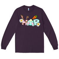 Plum Hop bunny Easter Day Long Sleeve Tee - CowGirlArtShop