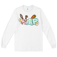 White Hop bunny Easter Day Long Sleeve Tee - CowGirlArtShop