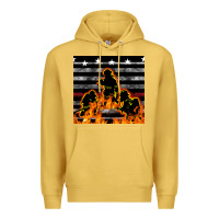 Antique Gold american firefighters seamless pattern Premium Hoodie - BundleAndBundleShop