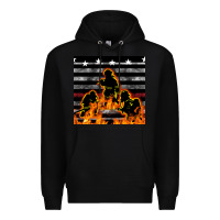 Black american firefighters seamless pattern Premium Hoodie - BundleAndBundleShop