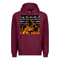 Burgundy american firefighters seamless pattern Premium Hoodie - BundleAndBundleShop