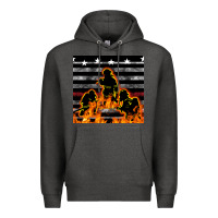 Charcoal Heather american firefighters seamless pattern Premium Hoodie - BundleAndBundleShop