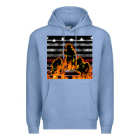 Colony Blue american firefighters seamless pattern Premium Hoodie - BundleAndBundleShop