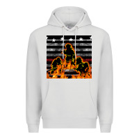Dove Grey american firefighters seamless pattern Premium Hoodie - BundleAndBundleShop