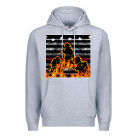 Heather Grey american firefighters seamless pattern Premium Hoodie - BundleAndBundleShop