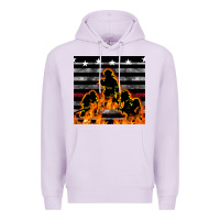Lilac american firefighters seamless pattern Premium Hoodie - BundleAndBundleShop