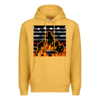 Mustard american firefighters seamless pattern Premium Hoodie - BundleAndBundleShop