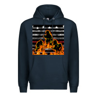 Navy american firefighters seamless pattern Premium Hoodie - BundleAndBundleShop