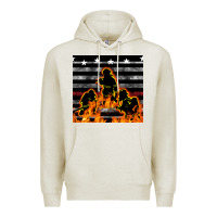 Oatmeal Heather american firefighters seamless pattern Premium Hoodie - BundleAndBundleShop