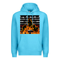 Ocean Blue american firefighters seamless pattern Premium Hoodie - BundleAndBundleShop