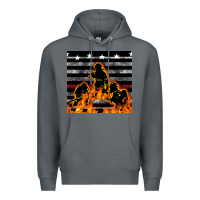 Rock american firefighters seamless pattern Premium Hoodie - BundleAndBundleShop