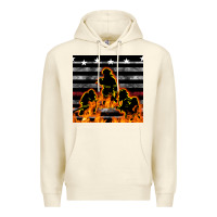 Sandshell american firefighters seamless pattern Premium Hoodie - BundleAndBundleShop