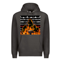 Smoke american firefighters seamless pattern Premium Hoodie - BundleAndBundleShop