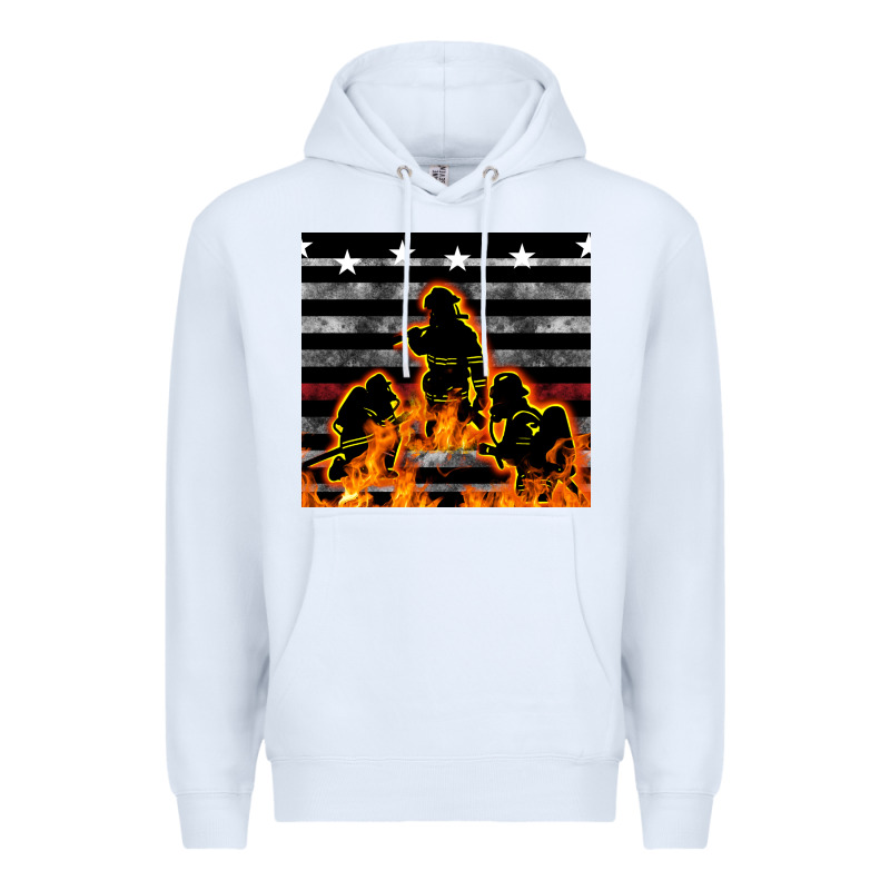 American Firefighters Seamless Pattern Premium Hoodie by BundleAndBundleShop | Teevron