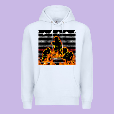 American Firefighters Seamless Pattern Premium Hoodie Designed By Bundleandbundleshop