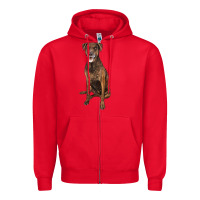 Red plott hound Zipper Hoodie - LillyAllenDesigns