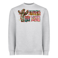 Heather Grey Stuck on You Heavyweight Sweatshirt - CowhideDigitalArt