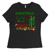 Black Christmas Begins With Christ Ladies Tee - Bettercallsaul
