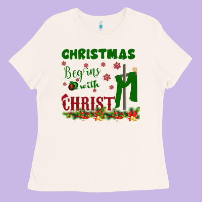 Christmas Begins With Christ Ladies Tee Designed By Bettercallsaul