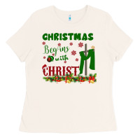 Bone Christmas Begins With Christ Ladies Tee - Bettercallsaul