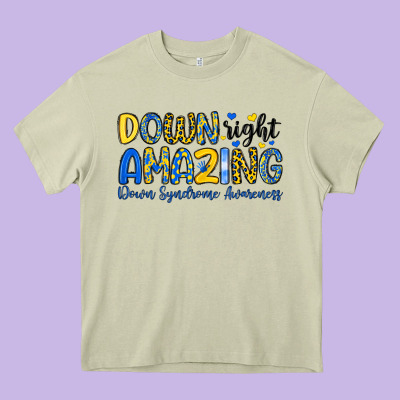 Down Right Amazing Down Syndrome Awareness Heavy Core Tee Designed By Artiststas