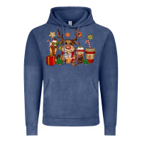 Vintage Denim reindeer coffe cups christmas Vintage Hoodie - CowGirlArtShop