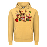 Vintage Mustard reindeer coffe cups christmas Vintage Hoodie - CowGirlArtShop