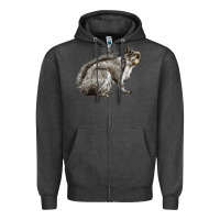 Charcoal Heather Gray Squirrel Zipper Hoodie - LillyAllenDesigns