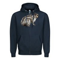 Navy Gray Squirrel Zipper Hoodie - LillyAllenDesigns