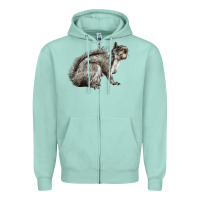 Seafoam Gray Squirrel Zipper Hoodie - LillyAllenDesigns