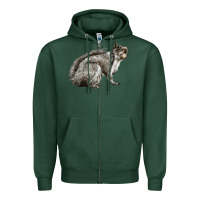 Sports Green Gray Squirrel Zipper Hoodie - LillyAllenDesigns