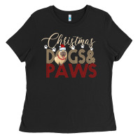 Black Christmas Dogs Paws Ladies Tee - Bettercallsaul