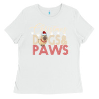 White Christmas Dogs Paws Ladies Tee - Bettercallsaul