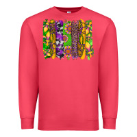 Cardinal mardi gras sunflower fleur de lis leopard cowhide brushstrokes Premium Sweatshirt - Artiststas