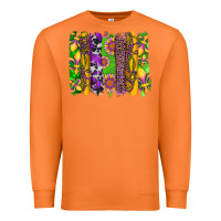 Carrot mardi gras sunflower fleur de lis leopard cowhide brushstrokes Premium Sweatshirt - Artiststas