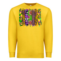Lemon mardi gras sunflower fleur de lis leopard cowhide brushstrokes Premium Sweatshirt - Artiststas