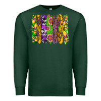 Sports Green mardi gras sunflower fleur de lis leopard cowhide brushstrokes Premium Sweatshirt - Artiststas