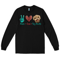 Black Peace Love Toy Poodle Long Sleeve Tee - Jasminsmagicworld