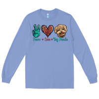 Colony Blue Peace Love Toy Poodle Long Sleeve Tee - Jasminsmagicworld