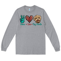 Heather Grey Peace Love Toy Poodle Long Sleeve Tee - Jasminsmagicworld