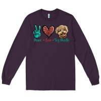 Plum Peace Love Toy Poodle Long Sleeve Tee - Jasminsmagicworld