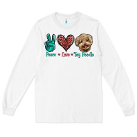 White Peace Love Toy Poodle Long Sleeve Tee - Jasminsmagicworld