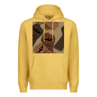 Antique Gold melanin raised fist seamless pattern Premium Hoodie - BundleAndBundleShop