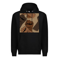 Black melanin raised fist seamless pattern Premium Hoodie - BundleAndBundleShop