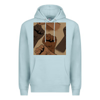 Blue Mist melanin raised fist seamless pattern Premium Hoodie - BundleAndBundleShop